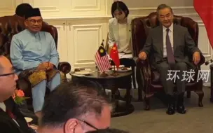 王毅会见马来西亚总理，两人会谈后握拳告别