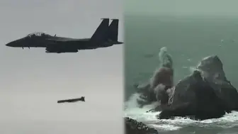 韩美空军联合实弹射击演习现场：F-35A隐形战斗机、A-10攻击机参演