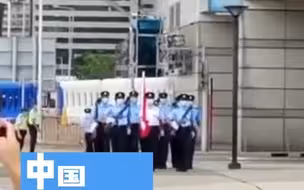7.1香港升旗预演仪式，首次用中式步操