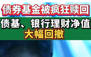 债券基金被疯狂赎回，债基、银行理财净值大幅回撤