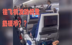 又来！乘客往飞机发动机扔硬币导致航班延误 机舱内对话视频曝光
