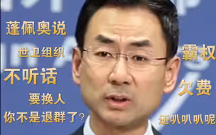 蓬佩奥说世卫组织不听话要换人，不然不给钱，耿爽：又搞霸权主义那套呢