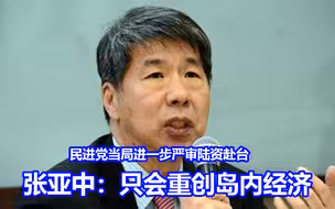 民进党当局进一步严审陆资赴台，张亚中直言：只会重创岛内经济