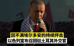 因不满埃尔多安的持续抨击，以宣布召回驻土外交官