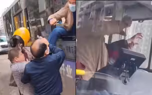 你真刑！湖北男子拒绝扫码殴打司机被市民围堵：我不扫码也不下车