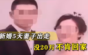 新婚刚5天，妻子回娘家不走了，张口就要20万：谁让你们骗婚