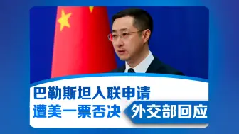 巴勒斯坦入联申请遭美一票否决 外交部：历史将记住美国的倒行逆施