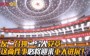 反“台独”首次写入党章，这两件事必将迎来重大进展！