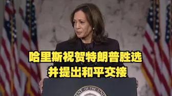 哈里斯祝贺特朗普胜选 并提出和平交接