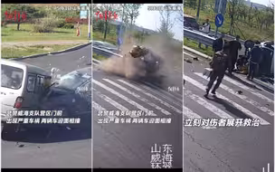 营区门前发生车祸，子弟兵迅速出动前往救援