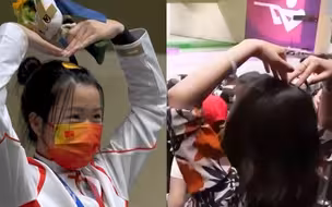 跟杨倩比心的小姐姐是她～