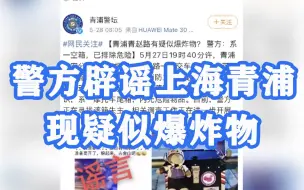 警方辟谣上海青浦现疑似爆炸物：系一空箱，已排除危险
