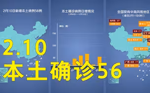 本轮疫情动态地图：2月10日本土确诊56例 其中广西33例辽宁22例