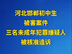 河北邯郸初中生被害案件三名未成年犯罪嫌疑人被核准追诉