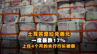 加息仅2天，土耳其里拉兑美元一度暴跌17%