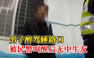 男子醉驾睡路口被民警叫醒后无中生友：车是我朋友开的