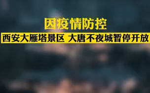 因疫情防控 西安大雁塔景区 大唐不夜城暂停开放