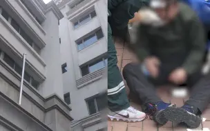 男子高空作业不慎从5楼摔下磕破头 知情者：还好阳台挡了一下