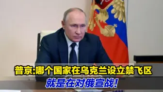 普京：哪个国家在乌克兰设立禁飞区，就是在对俄宣战！