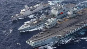 英国航母穿越巴士海峡，解放军军舰一路跟随，台军战机紧急升空