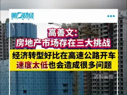 高善文：中国房地产市场要完成三个巨大过渡，供给侧还需更有力的支持举措