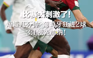 比赛太刺激了！ 短短几分钟 葡萄牙狂进2球，3:1领先加纳