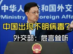 中国出现不明病毒？外交部：危言耸听