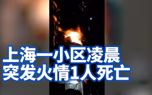 上海一小区凌晨突发火情1人死亡：火灾原因正在调查中