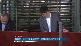 陈思宇：当好“桥梁和纽带” 助推龙泉竹木产业转型 | 人才风采