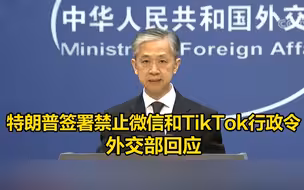 特朗普签署禁止微信和TikTok行政令，外交部回应