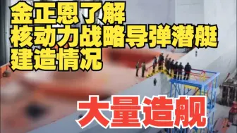 金正恩视察朝鲜重要造船厂造舰工作 了解核动力战略导弹潜艇建造情况
