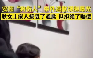 安阳“狗伤人”事件道歉视频曝光：耿女士家人接受了道歉 但拒绝了赔偿