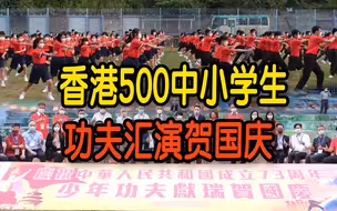 亲身体验中国武术！香港500名中小学生功夫汇演贺国庆