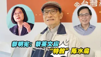 民进党内部派系斗争激烈，蔡明宪：蔡英文应“特赦”陈水扁
