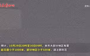 请注意防范！北京发布大雾黄色预警，部分地区能见度小于500米