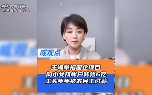 王海举报国企转账私人账户近6亿，拖欠工程款致工头欠农民工工资
