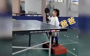 三岁女童哭着打乒乓球，结果全中！网友：翻版福原爱