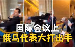 国际会议上争抢国旗起冲突 俄乌代表团成员大打出手