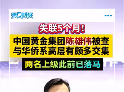 失联五个月！中国黄金集团陈伟雄被查