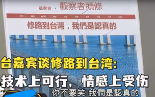 台嘉宾谈修路到台湾：技术上可行，情感上受伤