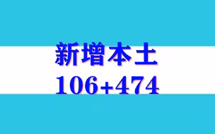 国家卫健委：昨日新增本土106+474