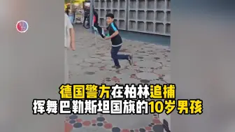 德国警方在柏林追捕挥舞巴勒斯坦国旗的10岁男孩
