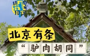 北京这条“驴肉胡同”位置太重要了，据说和珅发迹前就住这儿