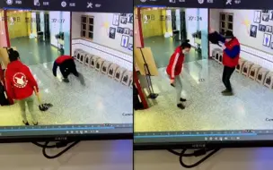 淄博一火锅店地板太滑 男子接连滑倒摔出一套“街舞”笑翻网友