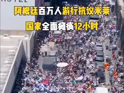 阿根廷百万人游行抗议米莱 国家全面瘫痪12小时