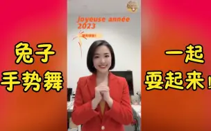 CGTN法语主播赵志瑾给您拜年！兔子手势舞 一起耍起来！