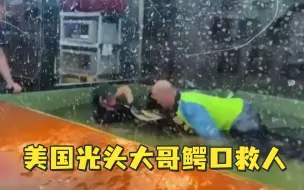 惊险！光头大哥鳄鱼口下勇救训练师