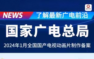 广电总局公示｜2024年1月，全国备案公示国产电视动画片达44部，总计14200分钟。童话题材与教育题材领跑，国产动画多元发展，期待更多精彩！