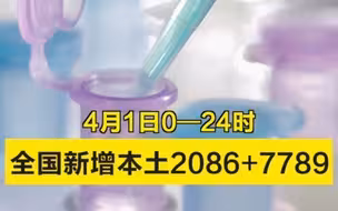 4月1日新增本土2086+7789，在这些地方