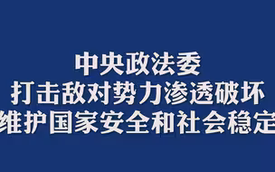 中央政法委：打击敌对势力渗透破坏，维护国家安全和社会稳定